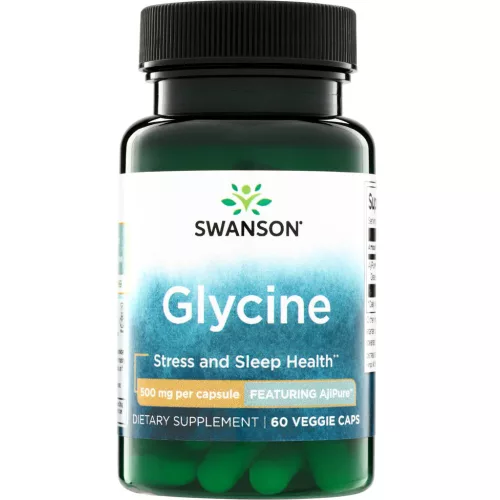 Swanson Glicin 500mg 60 kapszula AjiPure gyógyszer minőségű glicin