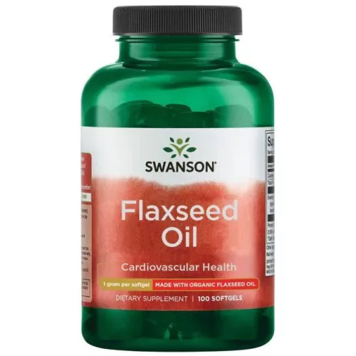 Swanson Flaxseed Oil 1000mg (Organikus lenmagolaj) 100 kapszula