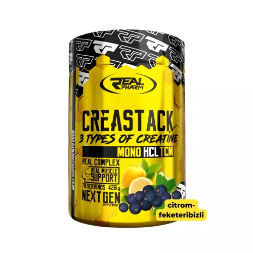 Real Pharm Crea Stack kreatin mátrix italpor - feketeribizli-citrom íz - 420g 