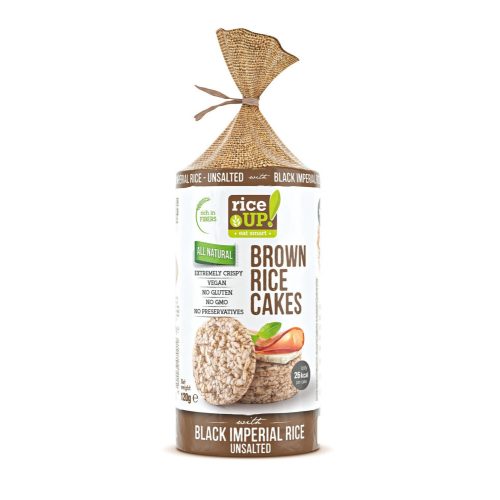 Rice Up Szelet natúr & fekete rizs 120g puffasztott teljes kiőrlésű barna rizs