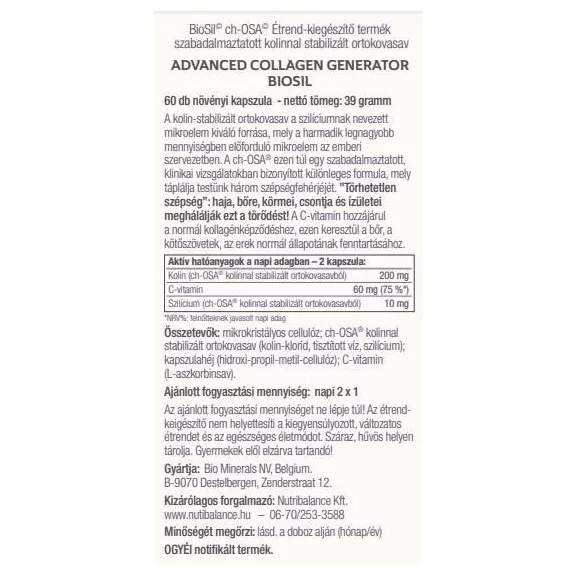 BioSil® ch-OSA Advanced Collagen Generator 60 kapszula