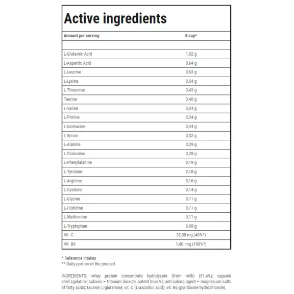 Trec Amino MAX 6800 - Aminósav - 320 kapszula Trec Amino MAX 6800 - Aminósav - 320 kapszula