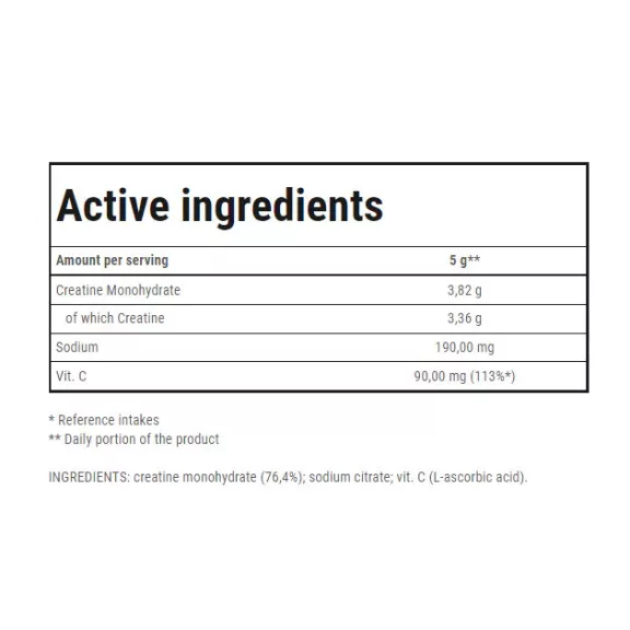 Trec 100% Kreatin Monohidrát italpor - ízesítetlen - 600g Trec 100% Kreatin Monohidrát italpor - ízesítetlen - 600g