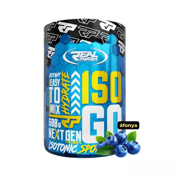 Real Pharm Iso Go izotóniás italpor - kékáfonya íz - 600g Real Pharm Iso Go izotóniás italpor - kékáfonya íz - 600g