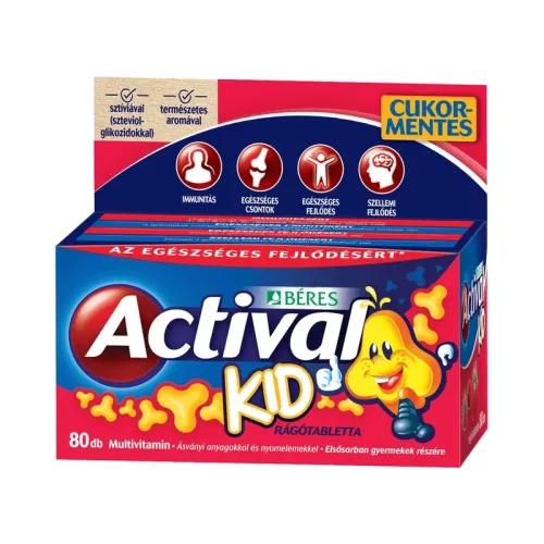 Béres Actival Kid Multivitamin 80db rágótabletta