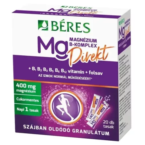 Béres Magnézium B-Komplex Direkt 20tasak szájban oldódó granulátum