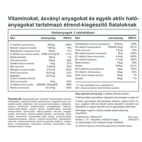Vitaking Mega vitamin tiniknek (90) tabletta