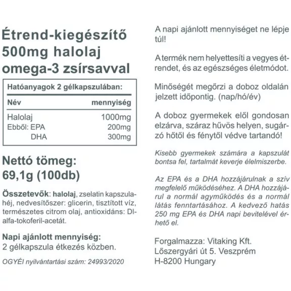 Vitaking Omega-3 Kids 500mg (100) lágykapszula