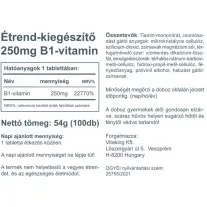 Vitaking B1 vitamin 250mg (100) tabletta