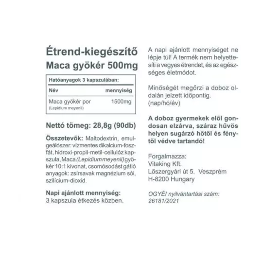 Vitaking MACA 500mg (90) kapszula