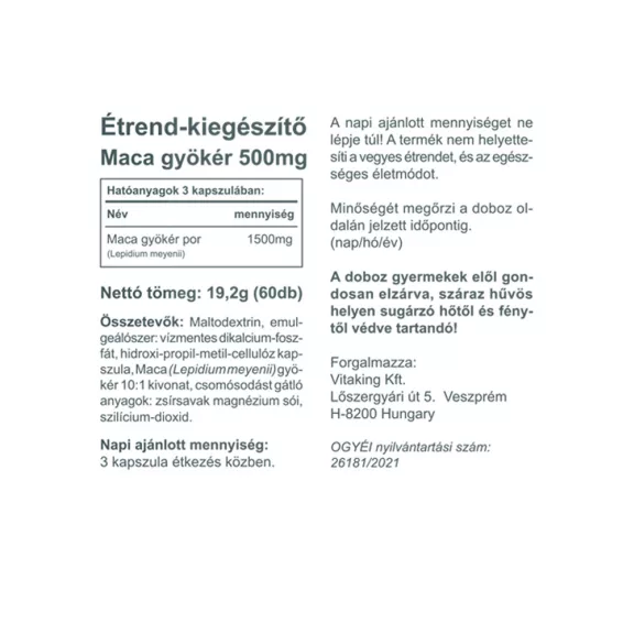 Vitaking MACA 500mg (60) kapszula