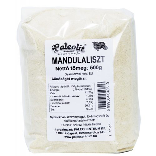 Paleolit Mandulaliszt zsírtalan 500g (préselvényből)