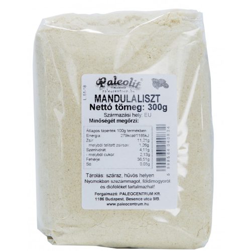 Paleolit Mandulaliszt zsírtalan 300g BOPP (préselvényből)
