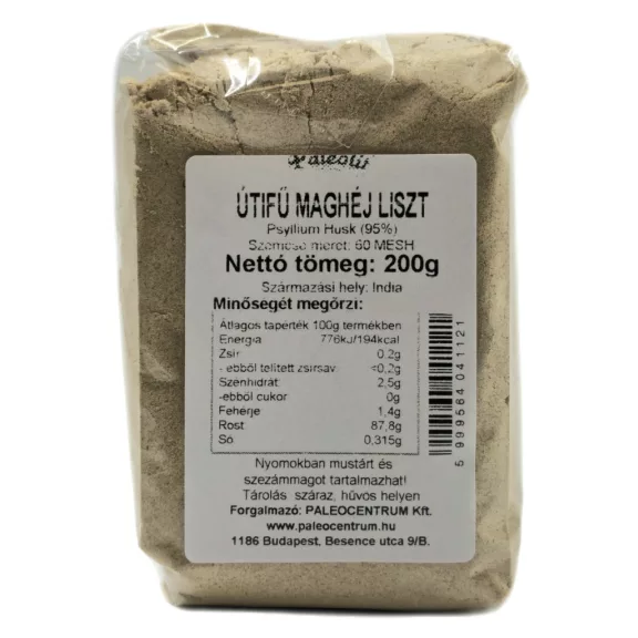Paleolit Útifű maghéj liszt 200g Psyllium Husk 95% 60 mesh Paleolit Útifű maghéj liszt 200g Psyllium Husk 95% 60 mesh