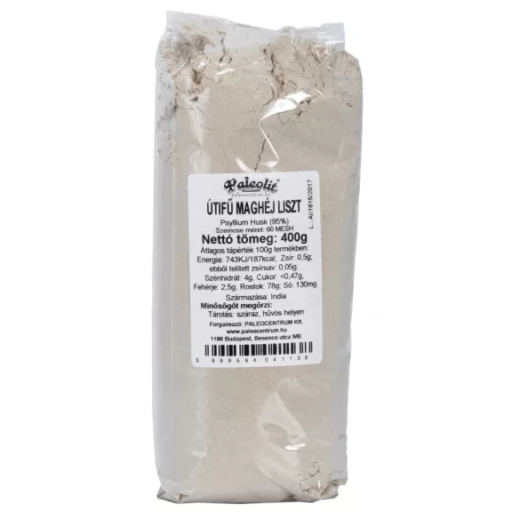 Paleolit Útifű maghéj liszt 400g Psyllium Husk 95% 60 mesh Paleolit Útifű maghéj liszt 400g Psyllium Husk 95% 60 mesh