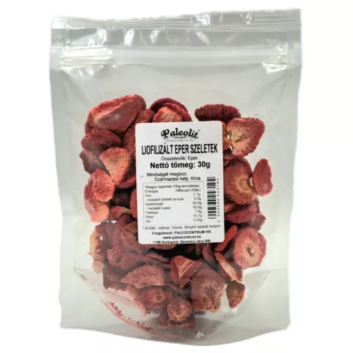 Paleolit Liofilizált eper szeletek 30g Strawberries freeze-dried