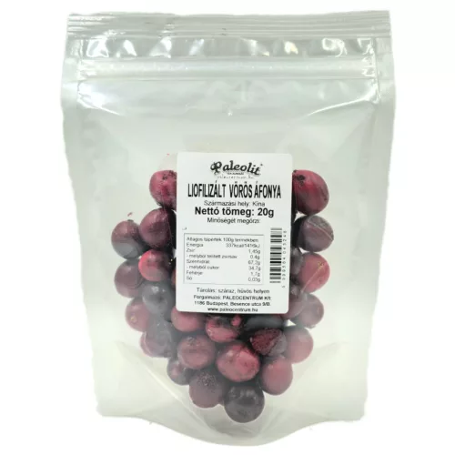 Paleolit Liofilizált vörös áfonya 20g szemek Cranberries freeze-dried