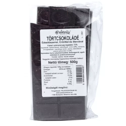 Paleolit Étcsokoládé eritrittel 500g lédig