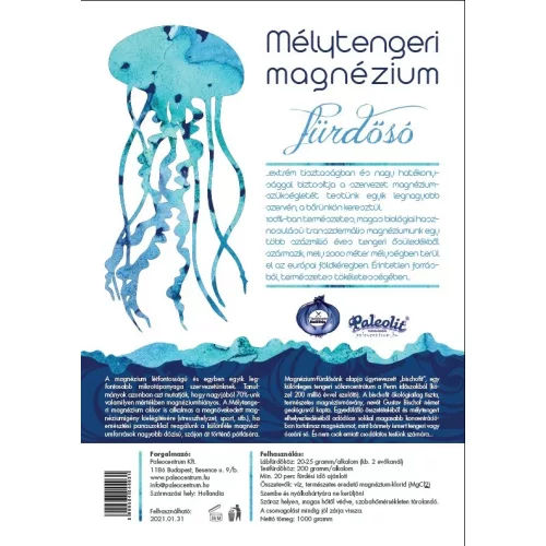 Paleolit Mélytengeri magnézium 1kg fürdő só Magnesium Chloride Hexahydrate 47%
