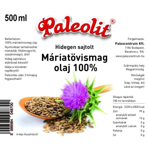 Paleolit Máriatövismag olaj 100% 500ml hidegen sajtolt (Silybum marianum)