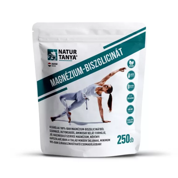 Natur Tanya® Magnézium-Biszglicinát 250 kapszula, vegán, laktóz- és gluténmentes Natur Tanya® Magnézium-Biszglicinát 250 kapszula, vegán, laktóz- és gluténmentes