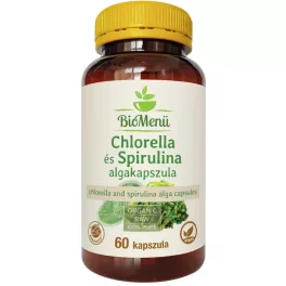 BioMenü BIO Chlorella és spirulina alga kapszula 60db