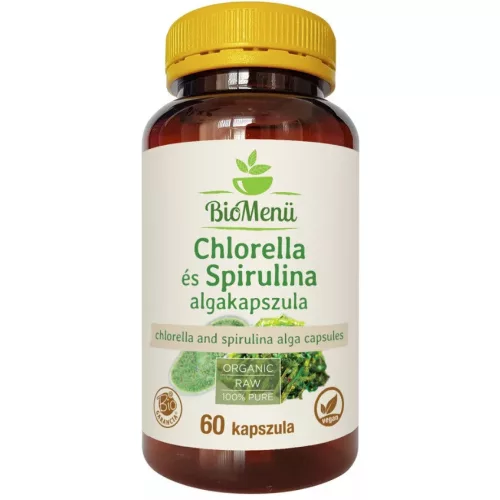 BioMenü BIO Chlorella és spirulina alga kapszula 60db
