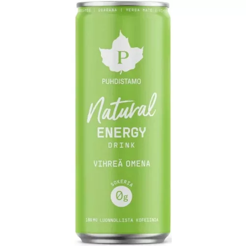 Puhdistamo Natural energy 330ml zöld alma ízű természetes energiaital DRS