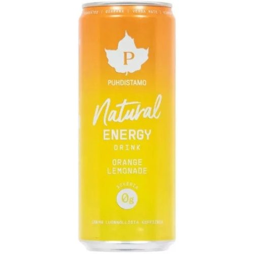 Puhdistamo Natural energy 330ml narancs- limonádé ízű természetes energiaital DRS