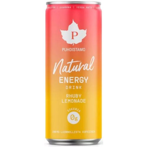 Puhdistamo Natural energy 330ml rhuby limonádé természetes energiaital DRS
