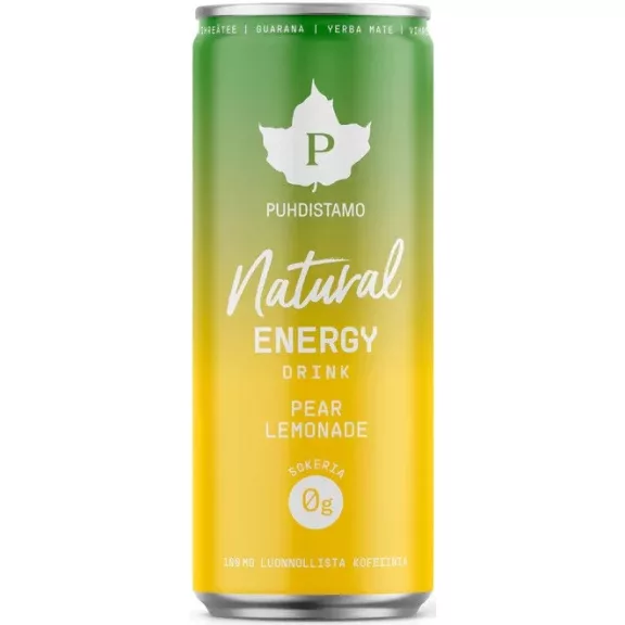 Puhdistamo Natural energy 330ml körte- limonádé ízű természetes energiaital DRS Puhdistamo Natural energy 330ml körte- limonádé ízű természetes energiaital DRS