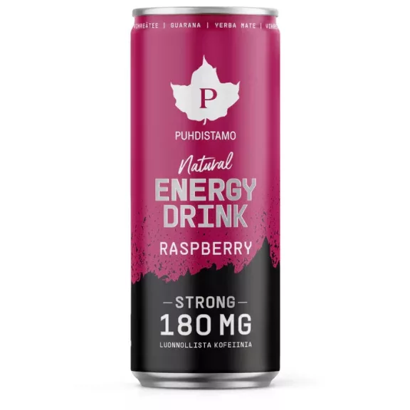 Puhdistamo Natural energy 330ml málna ízű természetes energiaital DRS Puhdistamo Natural energy 330ml málna ízű természetes energiaital DRS