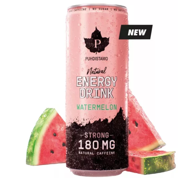 Puhdistamo Natural energy 330ml görög- dinnye ízű természetes energiaital DRS Puhdistamo Natural energy 330ml görög- dinnye ízű természetes energiaital DRS