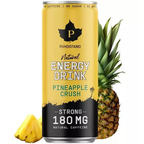 Puhdistamo Natural energy 330ml ananász ízű természetes energiaital DRS Puhdistamo Natural energy 330ml ananász ízű természetes energiaital DRS