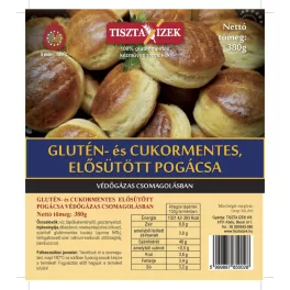   Glutén- és cukormentes elősütött pogácsa 380g Tiszta Ízek
