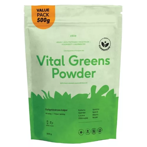 UKKO Vital Greens 500g Value Pack 100% natúr vitalizáló szuperzöld keverék