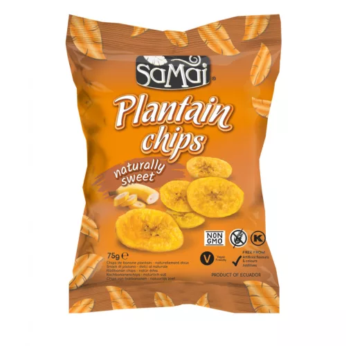 SAMAI Plantain chips natúr édes 75g főzőbanán Naturally Sweet