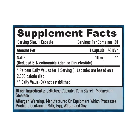Haya Labs NADH - természetes koenzim - (10mg) - 30 kapszula Haya Labs NADH - természetes koenzim - (10mg) - 30 kapszula
