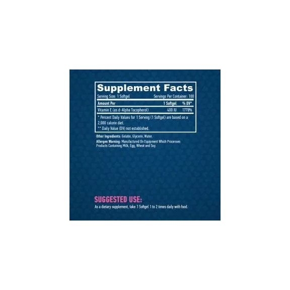 Haya Labs E-vitamin 400 IU - Antioxidáns - 100 kapszula Haya Labs E-vitamin 400 IU - Antioxidáns - 100 kapszula