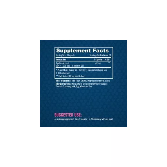 Haya Labs Hialuronsav (40mg) - 30 kapszula Haya Labs Hialuronsav (40mg) - 30 kapszula