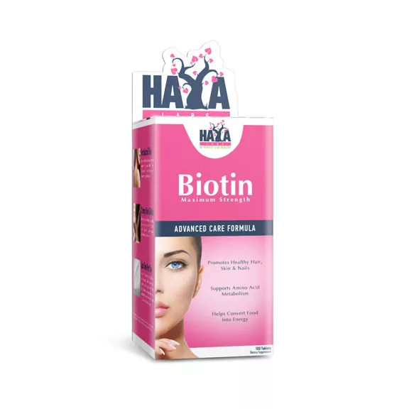 Haya Labs Biotin - Haj, bőr és köröm vitamin (10 000 mcg.) - 100 tabletta Haya Labs Biotin - Haj, bőr és köröm vitamin (10 000 mcg.) - 100 tabletta