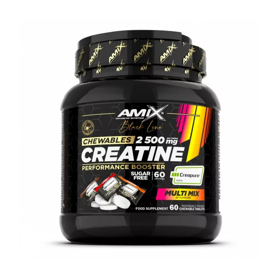 Amix Black Creapure Kreatin Monohidrát 2500mg - Zero sugar - 60 rágótabletta Amix Black Creapure Kreatin Monohidrát 2500mg - Zero sugar - 60 rágótabletta