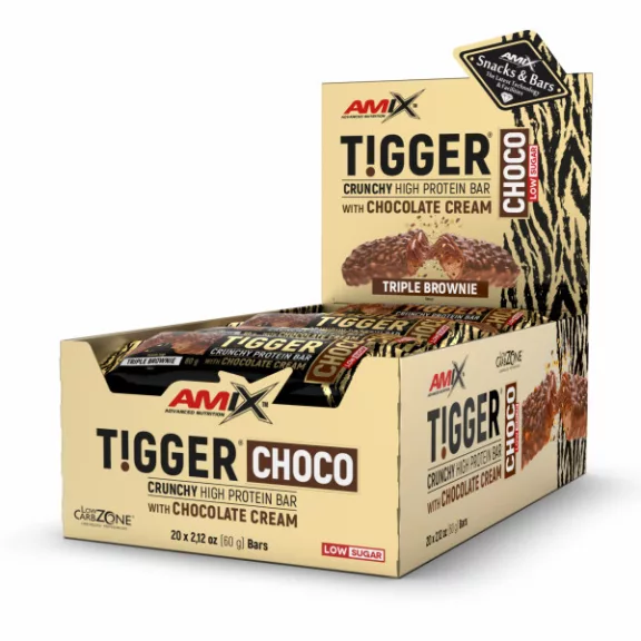 Amix Tigger Choco - Fehérjeszelet - brownie - 20x60g Amix Tigger Choco - Fehérjeszelet - brownie - 20x60g