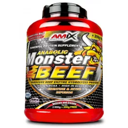   Amix Anabolic Monster BEEF 90% Protein - Marhafehérje - eper-banán - 2200g