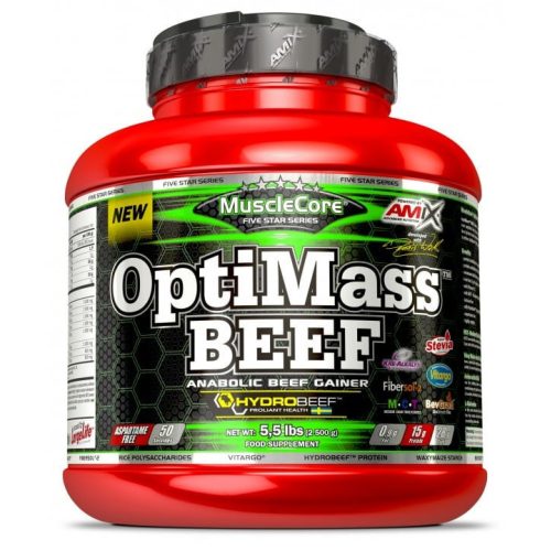 Amix Nutrition - OptiMass™ Beef Gainer 2500g - Double Chocolate Coconut - Izomtömegnövelő