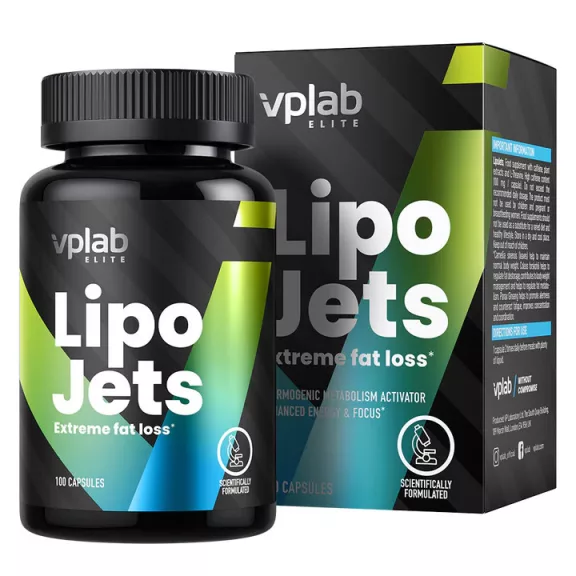 Vplab - LipoJets 100 caps. - Termogenikus anyagcserefokozó Vplab - LipoJets 100 caps. - Termogenikus anyagcserefokozó