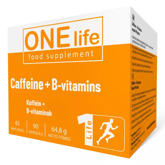ONE LIFE Koffein+B-vitaminok 90 db kapszula ONE LIFE Koffein+B-vitaminok 90 db kapszula