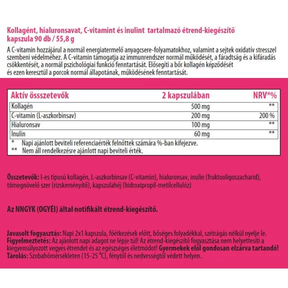 ONE LIFE Kollagén-Hialuron 90 db kapszula ONE LIFE Kollagén-Hialuron 90 db kapszula