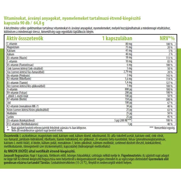 ONE LIFE Multivitamin 90 db kapszula ONE LIFE Multivitamin 90 db kapszula