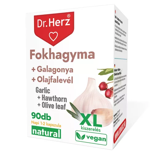 DR Herz Fokhagyma + Galagonya + Olajfalevél 90 db kapszula XL